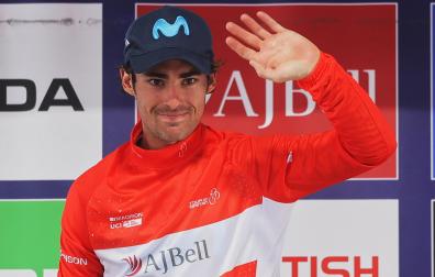 GHonzalo Serrabo, con el maillot de líder de la Vuelta a Gran Bretaña