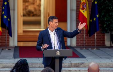 El presidente del Gobierno, Pedro Sánchez, da una rueda de prensa en el Palacio de La Moncloa el pasado 5 de septiembre