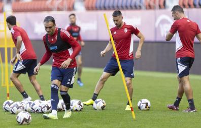 Entrenamiento de Osasuna este domingo, a puerta cerrada