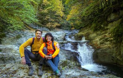Fotos de los turistas en la selva de Irati en otoño 2022.