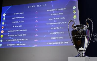 Emparejamientos del sorteo de la Champions League en el que al Real Madrid le ha tocado enfrentarse al Liverpool