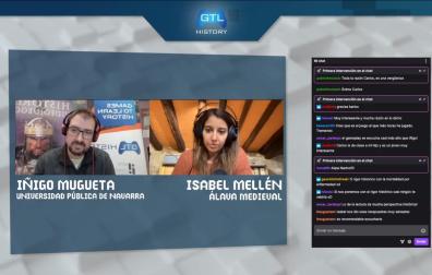 Iñigo Mugueta e Isabel Mellén, en una de las emisiones en el canal GTLHistory de Twitch