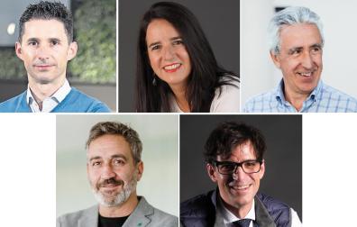 Eduardo Azanza, cofundador y CEO de Das-Nano y Veridas; Maikena Barrachina, gerente de Wikai; Rafael Zúñiga, director general de CYC; Gorka Lakunza, gerente de Atecna; Íñigo Ayerra, director general de IED