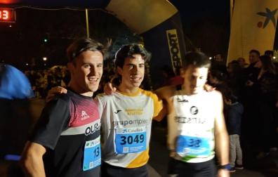 Podio masculino de la San Silvestre de Pamplona