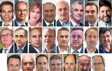 Eduardo López Milagro, consejero delegado de Gvtarra-Thereal; Alejandro Martínez Campo, consejero delegado del Grupo IAN; Laura Sandúa Escribano, directora general de Oleosandua; Jesús Marin Fuentes, director gerente de Aceites Urzante; Aurelio Antuña Rodríguez, CEO Grupo Monbake (Taberna); José Antonio Canales, CEO Grupo Viscofan; Santiago Sala, director general Grupo Apex; Ramón San Martín, director general El Caserío; José Pedro Salcedo, director general El Navarrico; Antonio Sánchez Sánchez, presidente de Uvesa; Imanol Vidal, director de Europa y Australia General Mills; Michael Brinkmann, CEO de Planasa; Jorge Moreno Virto, director general de Florette Ibérica; Cárlos Álvarez Fernández, director general de Intermalta; Imanol Mijimolle, director general de Frisa; Juanma Garro, presidente de Lacturale; 
Michael Ramette, director general de Lacteos Goshua; Francisco Arrarás, presidente del Grupo AN; Iosu Barberena Olagüe, director de Almameat; Benito Jiménez, CEO Congelados de Navarra; Joseba Marticorena, director general de Martiko; Sixto Jiménez, presidente de Tutti Pasta; Ricardo Llatser, director general Timacagro España.