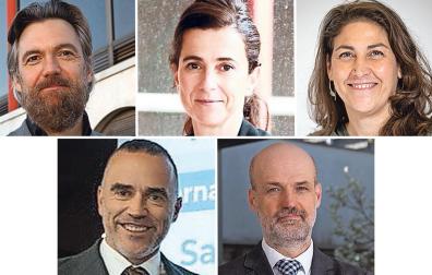 Diego Garrido Vidal, director general de Aditech; Ana Ursúa, AIN (Asociación de Industria de Navarra); Ainhoa Castellano, gerente de ANASINF; Héctor Barbarin, director general de CNTA; Pablo Ayesa, director general de CENER.