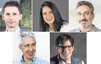 Eduardo Azanza, cofundador y CEO Das-Nano y Veridas; Maikena Barrachina Larraza, gerente de Wikai; Gorka Lakunza, gerente de ATECNA; Rafael Zúñiga Ripa, director general de CYC, e Iñigo Ayerra, director general de IED