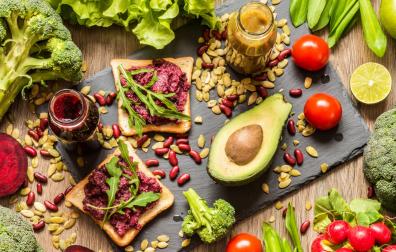 Alimentos para una dieta vegetariana o vegana