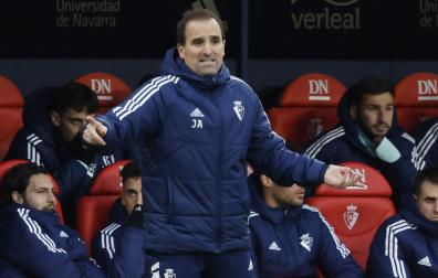 Jagoba Arrasate, en el partido Osasuna-Atlético de Madrid