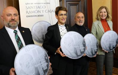 Presentación de las monedas en homenaje a Santiago Ramón y Cajal