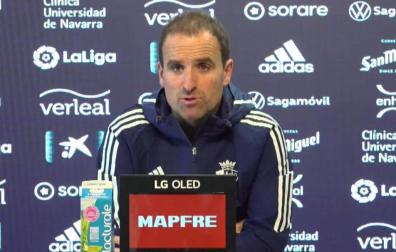 Arrasate, en su comparecencia de este viernes previa al partido ante el Espanyol en Barcelona