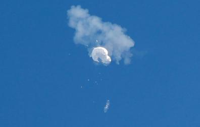 El globo espía tras ser derribado