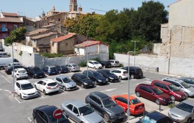 Aparcamiento público de la calle Terraplén en Tudela