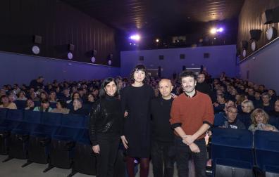 A: BLANCA ALDANONDO
F: 23/02/2023
P: DE IZDA. A DCHA.; MERCHE AÑON MONTON (CONCEJALA DE CULTURA), ISABEL PEÑA (GUIONISTA), LUIS ALEGRE SAZ (COMISARIO MUESTRA) Y RODRIGO SOROGOYEN (DIRECTOR) 
L: TUDELA
T: PRESENTACION DE LA  PELICULA AS BESTAS. 29 EDICION DE LA MUESTRA DE CINE ESPAÑOL