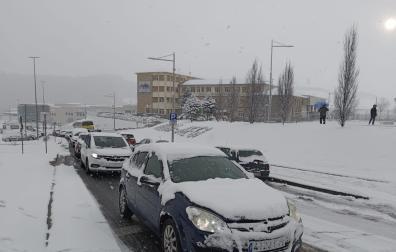 Fotos de la nevada de este lunes en Tierra Estella. /