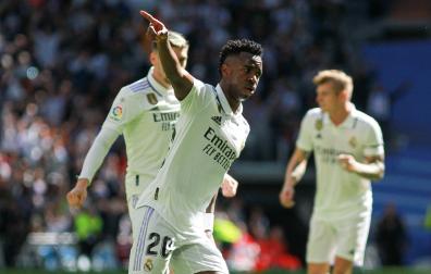 Vinicius celebra su gol ante el Espanyol