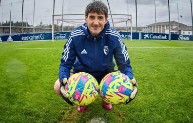 Richard Sanzol, en un punto de penalti de un campo de Tajonar el pasado domingo