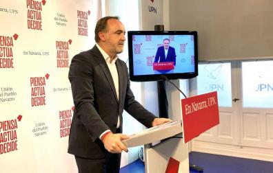 José Javier Esparza, en la rueda de prensa de este martes
