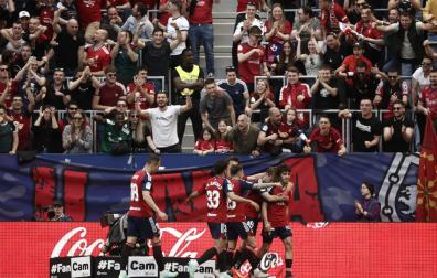 Celebración del segundo gol de Osasuna