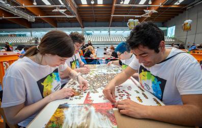 Uno de los equipos, durante la competición este sábado por la mañana