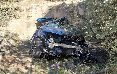 Así quedó el vehículo accidentado
