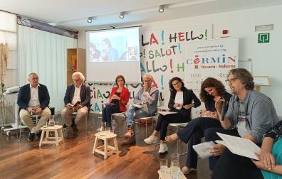 Dani López, número 3 de Contigo Navarra al Parlamento, interviene en un debate