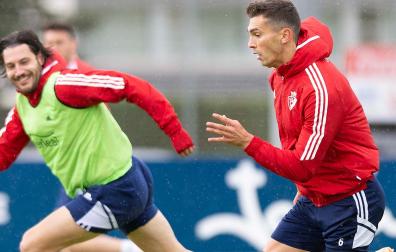 Juan Cruz y Torró, en el entrenamiento de este viernes