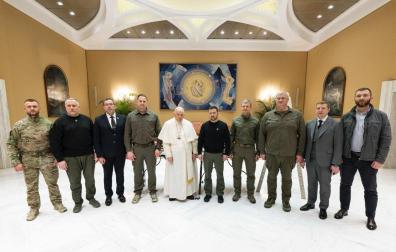 La delegación ucraniana, recibida por el Papa