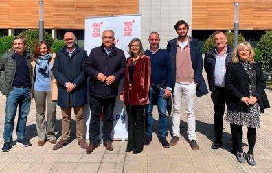 La candidata de UPN a la Alcaldía de Pamplona, Cristina Ibarrola, en el acto electoral de este miércoles