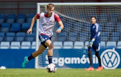 Pablo Ibáñez, centrocampista de Osasuna, en la sesión del pasado miércoles