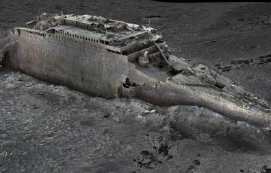 Imagen de un mapeo digital de los restos del Titanic