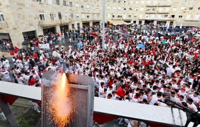 Lanzamiento del cohete del inicio de las fiestas 2023 en Mutilva