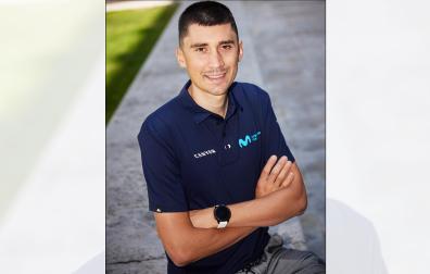 El ciclista navarro Óscar Rodríguez, del Movistar