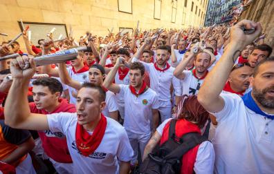 Octavo encierro de San Fermín en el tramo de Santo Domingo