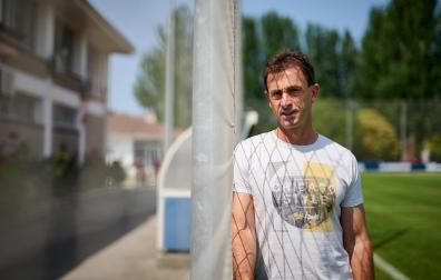 Santi Castillejo, entrenador de Osasuna Promesas, este sábado en Tajonar