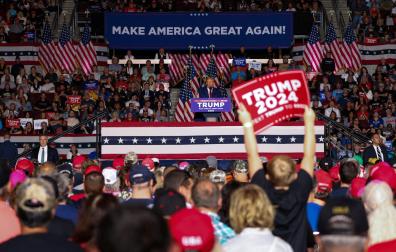 Donald Trump, en un multitudinario mitin