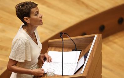 María Chivite, durante su discurso de investidura