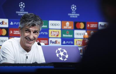 Imanol Alguacil, técnico de la Real Sociedad, en la comparecencia previa al encuentro de Champions contra el Inter de Milán