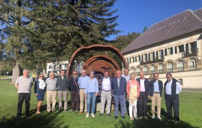 Representantes de asociaciones de Amigos del Camino en la Comunidad foral, este sábado en Roncesvalles