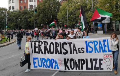 Manifestación en Pamplona en apoyo de Palestina