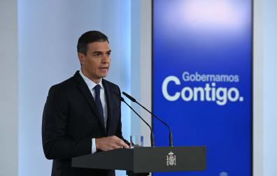 Pedro Sánchez, en su comparecencia este martes