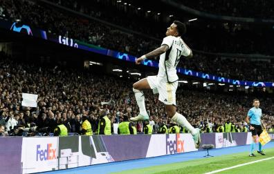 Rodrygo Goes celebra su tanto, que ponía el 3-0 definitivo en el marcador
