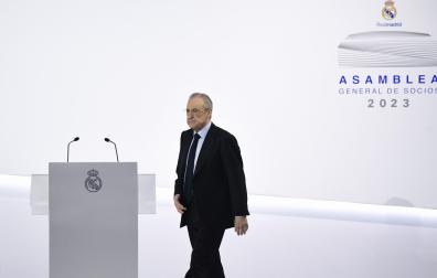Florentino Pérez, en la  Asamblea General Ordinaria del Real Madrid