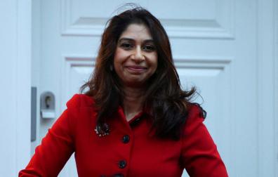 Imagen de la titular del Interior del Gobierno británico, Suella Braverman.
