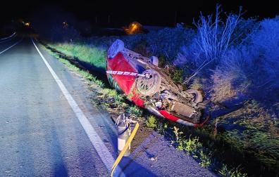 El conductor sufrió policontusiones de carácter leve