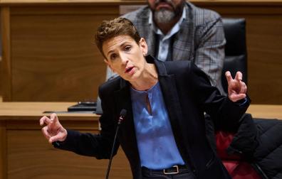 María Chivite, en un momento del pleno de este jueves
