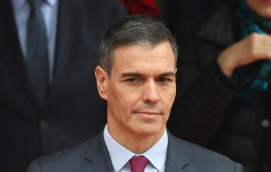 Pedro Sánchez, a la salida de la sesión de apertura de las Cortes Generales de la XV Legislatura, en el Congreso de los Diputados