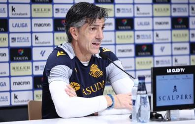 Imanol Alguacil, este viernes en la rueda de prensa previa al partido ante Osasuna en El Sadar