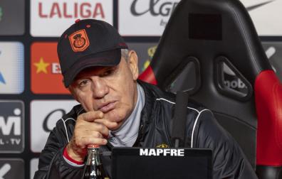 Javier Aguirre, técnico del Mallorca, en una rueda de prensa anterior