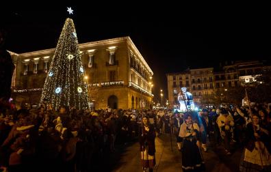 Visita del Olentzero a Pamplona este domingo, 24 de diciembre./